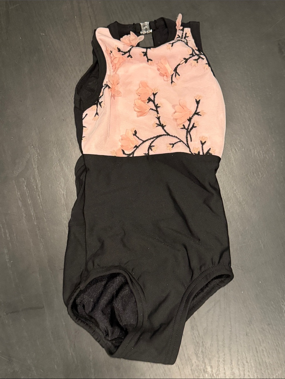 Girls' Pink Floral & Black One-Piece Bodysuit